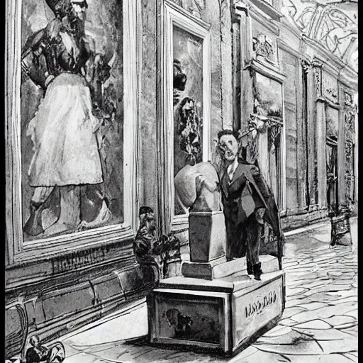 Image similar to Alfred E. Neumann visits the Louvre by Mort Drucker and Al Jaffe