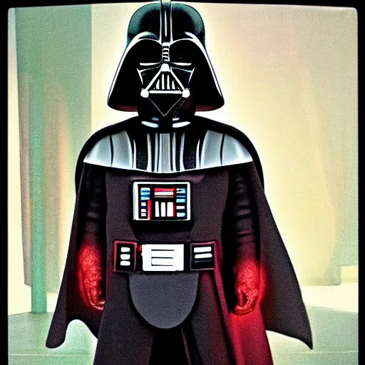 Prompt: darth vader showing masculine abs,