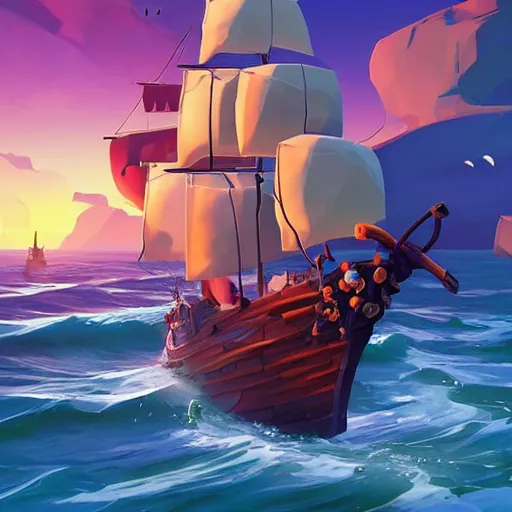 Image similar to painting treasure on sea of thieves game smooth median photoshop filter cutout vector, behance hd by jesper ejsing, by rhads, makoto shinkai and lois van baarle, ilya kuvshinov, rossdraws global illumination