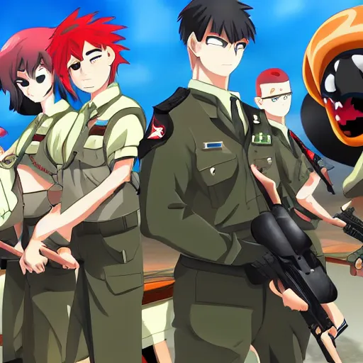 Prompt: anime armed forces