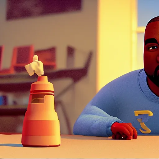 Prompt: A photo of Kanye West in a Pixar movie, rendered in Unreal Engine, 8K, shot on Kodak Ektar