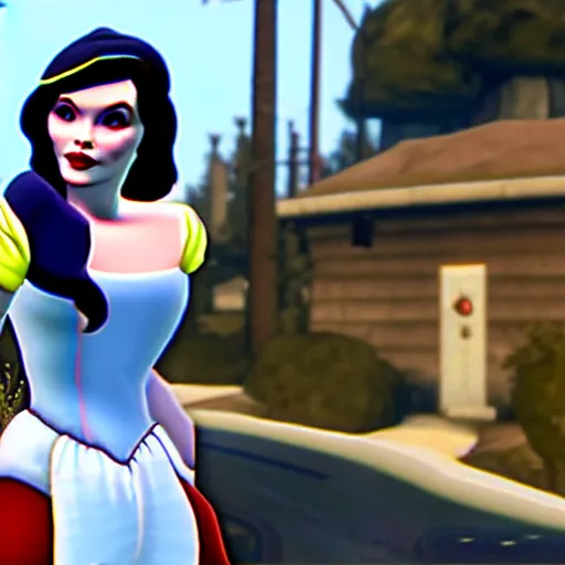 Prompt: snow white in gta