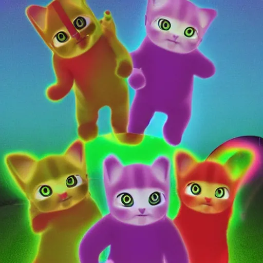 Prompt: cat Teletubbies acidwave