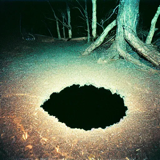 Image similar to infinity nightmare sinkhole, accidentally photographed, accidental photo portra 8 0 0 in the 9 0 s