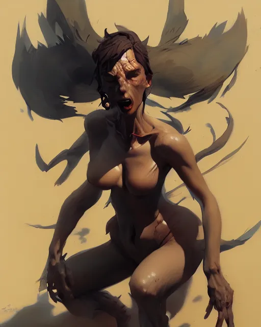 Image similar to creature by jesper ejsing, ilya kuvshinov, greg rutkowski on artstation