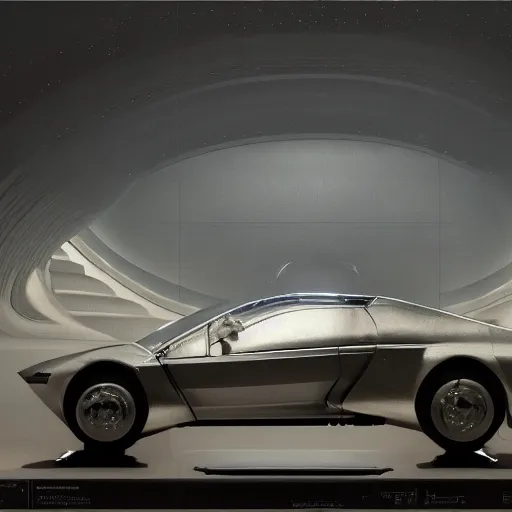 Image similar to full lenght sci-fi cars in the coronation of napoleon painting by Jacques-Louis David in the blade runner 2049 film and point cloud in the middle and everything in form of zaha hadid architects artwork by caravaggio unreal engine 5 keyshot octane lighting ultra high detail ultra hyper realism 8k 16k in plastic dark tilt shift full-length view