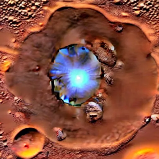 Image similar to Korolev city inside of Korolev crater on Mars, satellite view