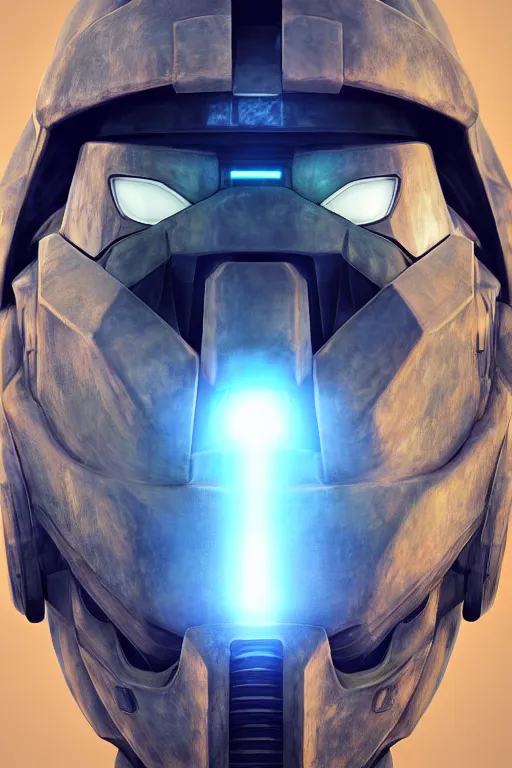 Image similar to robot ninja mask helmet halo master chief radiating a glowing aura global illumination ray tracing hdr fanart arstation by ian pesty and katarzyna da „ bek - chmiel