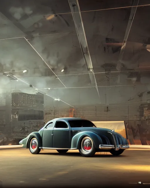 Image similar to vast car show with luxury cars of 1940s, volumetric lighting, 1940s palette, hyper realism, high detail, octane render, high contrast , 8k