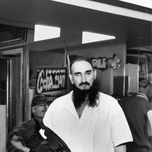 Image similar to Fidel Castro working at Dairy Queen, photograph