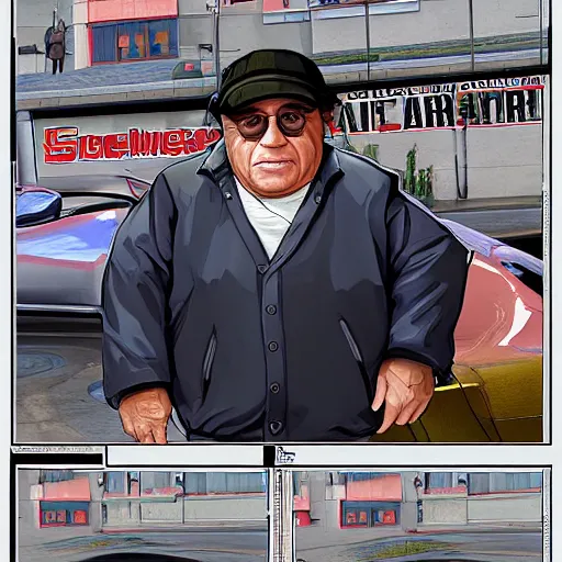 Image similar to danny devito, gta v concept art