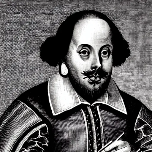 Image similar to photo of William Shakespeare eating a Big Mac