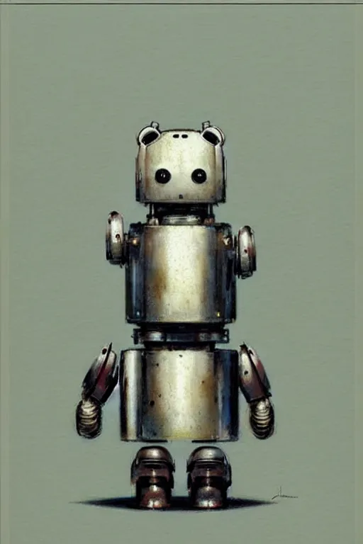 Image similar to ( ( ( ( ( 1 9 5 0 s retro future robot android aluminum bear. muted colors. ) ) ) ) ) by jean - baptiste monge!!!!!!!!!!!!!!!!!!!!!!!!!!!!!!