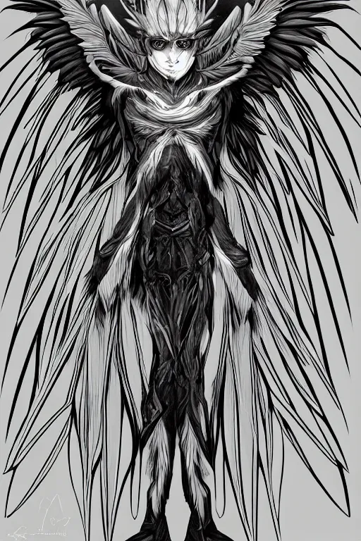 Prompt: a male harpy, symmetrical, highly detailed, digital art, sharp focus, trending on art station, anime art style