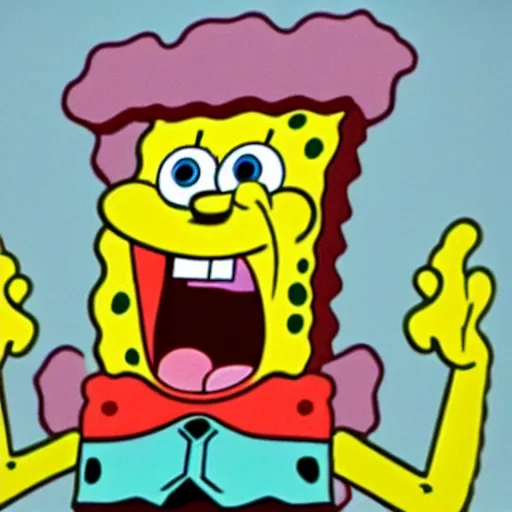 Prompt: spongebob squarepants, evil!!!!!!! sharp teeth, horror, realistic, studio photo