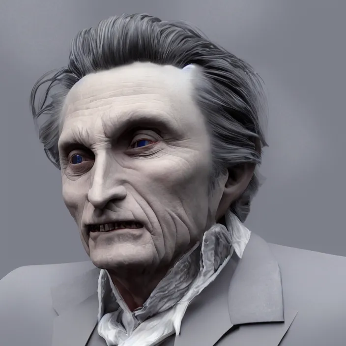 Image similar to professional photographic portrait of michael douglas as dracula gothic england, fine art piece, incredible detail, vray rendering, high octane,