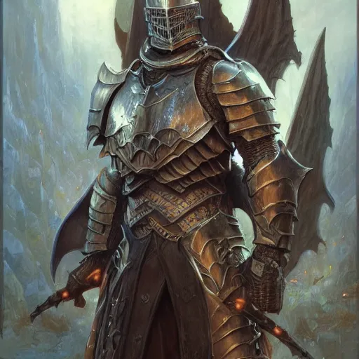 Prompt: the demon knight as a realistic fantasy knight, closeup portrait art by donato giancola and greg rutkowski, digital art, trending on artstation, symmetry!!