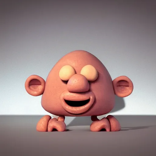 Image similar to little mr ham head by roger hargreaves and jim henson, octane render