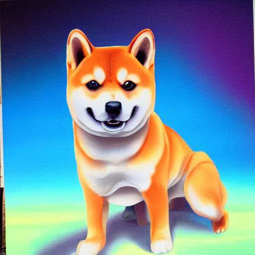 Prompt: shiba inu, airbrush