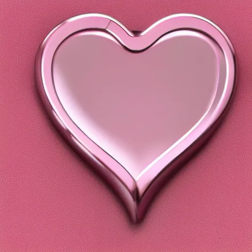 Prompt: highly detail 3 d rendered pink ❤ heart form metal piece