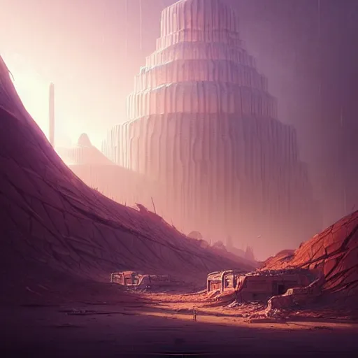 Image similar to professional ominous concept art of an apocalyptic desert city by artgerm and greg rutkowski. an intricate, elegant, highly detailed digital painting, concept art, smooth, sharp focus, illustration, in the style of simon stalenhag, wayne barlowe, and igor kieryluk.