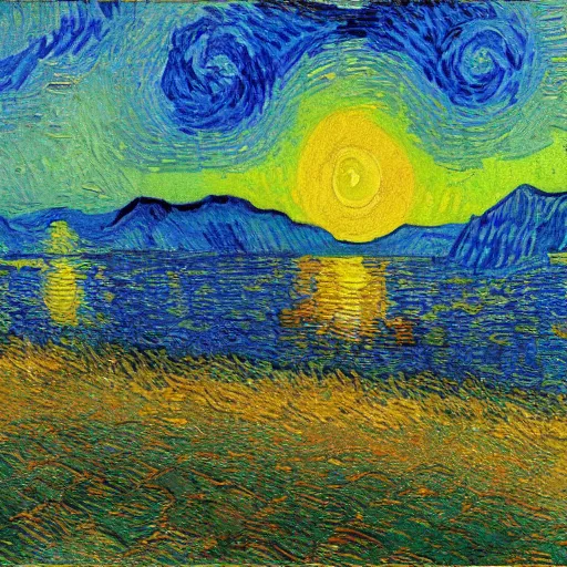 Image similar to sunrise painted by van gogh