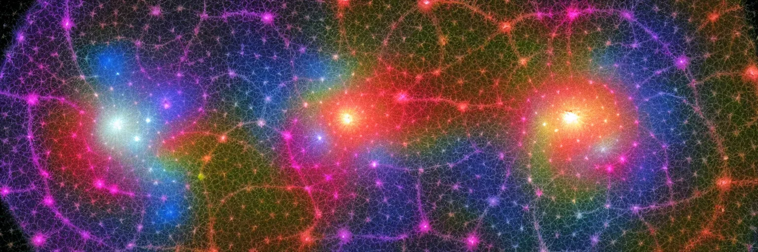 Image similar to a fractal being walking through the universe