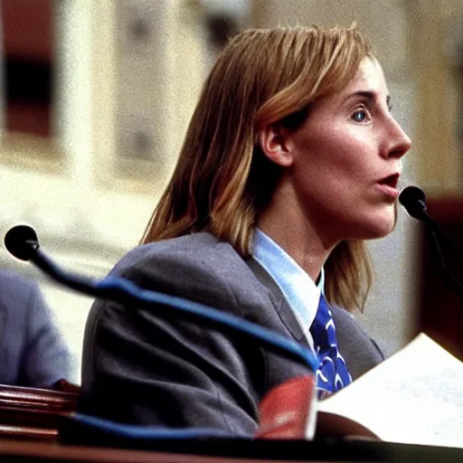 Image similar to airbud testifying before congress, 1 9 9 0 s photograph