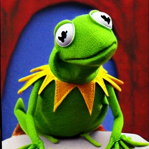 Prompt: portrait of kermit the frog, renaissance