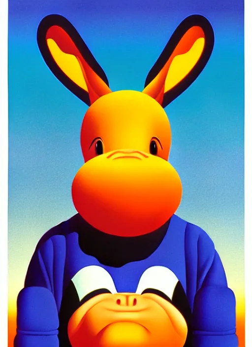 Image similar to donkey by shusei nagaoka, kaws, david rudnick, airbrush on canvas, pastell colours, cell shaded, 8 k