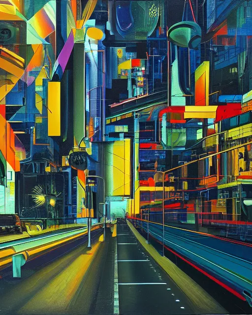 Image similar to urban retro technology, 9 0 s colors and shapes, wayne barlow, oil on canvas, deep depth of field, masterpiece, cinematic composition, hyperdetailed