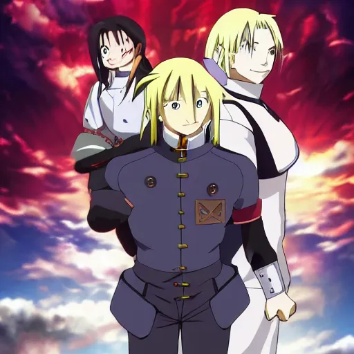 Image similar to Fullmetal alchemist photorealistic 8k hd 2d anime beautiful colourful