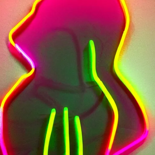 Image similar to a womens body 3 d neon art