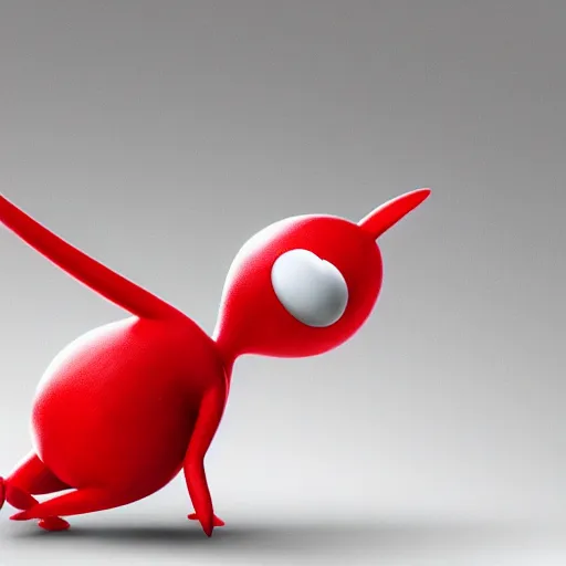 Prompt: video game pikmin, one creature, red bulbor, white background, 8 k, high quality