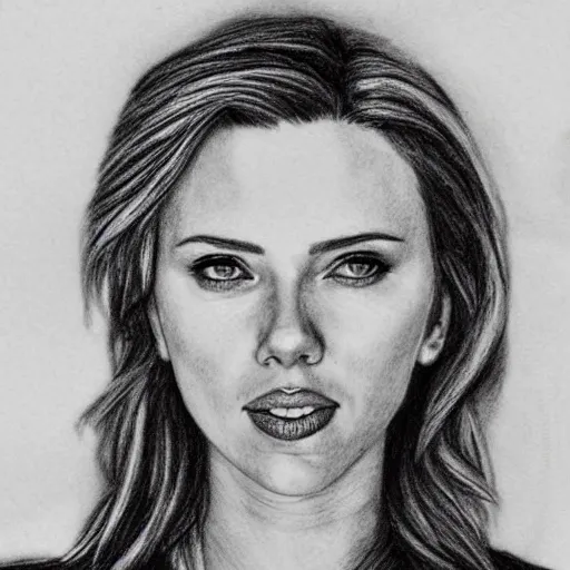 Image similar to a pencil scetch of scarlett johansson