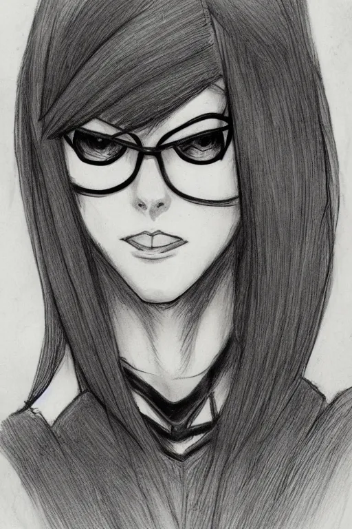 Image similar to Portrait sketch of fully clothed Bayonetta by Da Vinci