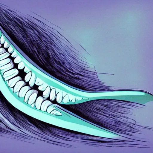 Image similar to zaha hadid illustration of a shark, Alien mouth