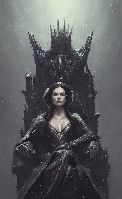 Image similar to « beautiful hyperrealistic portrait of dark lord on the throne by greg rutkowski, very detailed, trending on artstation, unreal engine »