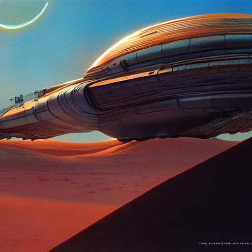 Image similar to detailed painting of dune movie spaceship, cinestill 5 0 d, 2 0 0 mm, jean giraud