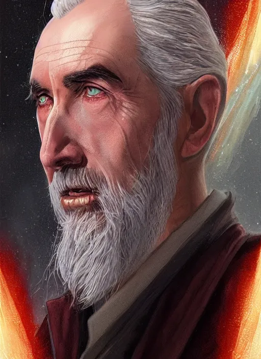 Image similar to count dooku, ultra detailed fantasy, dndbeyond, bright, colourful, realistic, dnd character portrait, full body, pathfinder, pinterest, art by ralph horsley, dnd, rpg, lotr game design fanart by concept art, behance hd, artstation, deviantart, hdr render in unreal engine 5