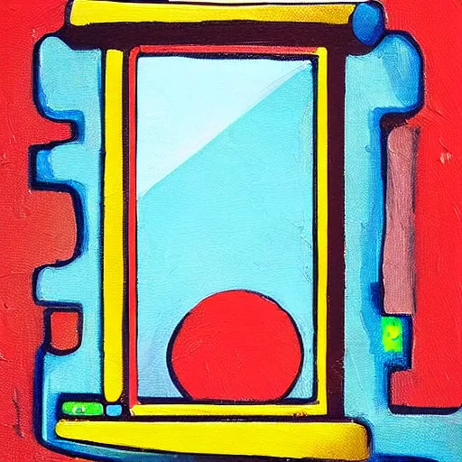 Image similar to a painting of a smartphone window by florin ciulache, neo - pop art