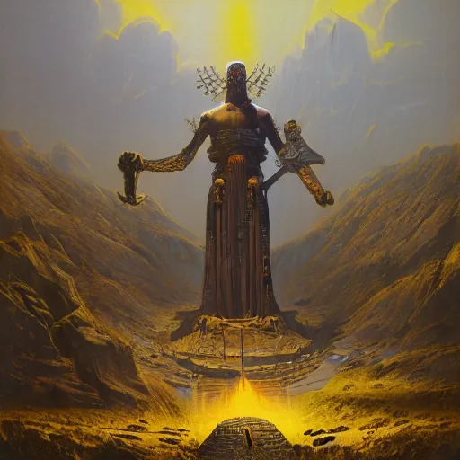 Image similar to fief autodidact menace, salvo orator, in the style of bruce pennington and jeff easley, 8 k resolution