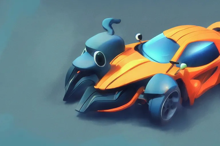 Image similar to a cartoony sport car, in the style of Rayman origins, michael ancel, Ruan Jia and Mandy Jurgens and Greg Rutkowski, trending on Artstation, award winning, unreal engine, octane render H 1024