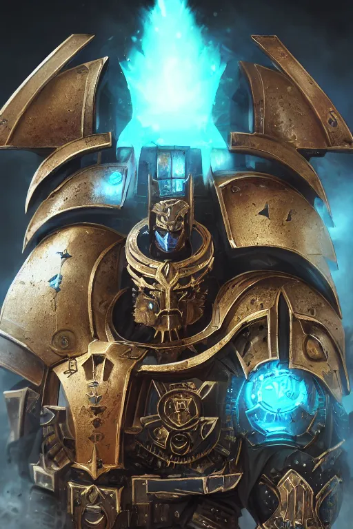 Image similar to armor portrait heros warhammer 4 0 k horus heresy fanart - the primarchs emperor by johannes helgeson animated with vfx concept artist & illustrator global illumination ray tracing hdr fanart arstation zbrush central hardmesh 8 k octane renderer comics stylized