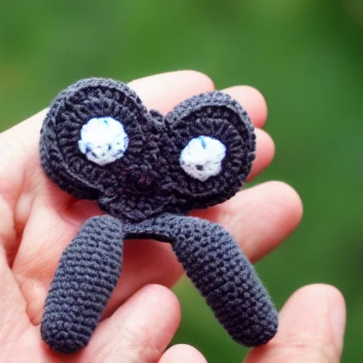 Prompt: crocheted little cute spider