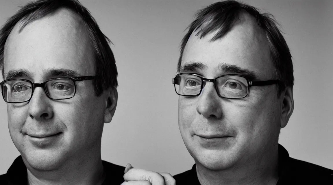 Prompt: portrait of Linus Torvalds taked by Sebastião Salgado