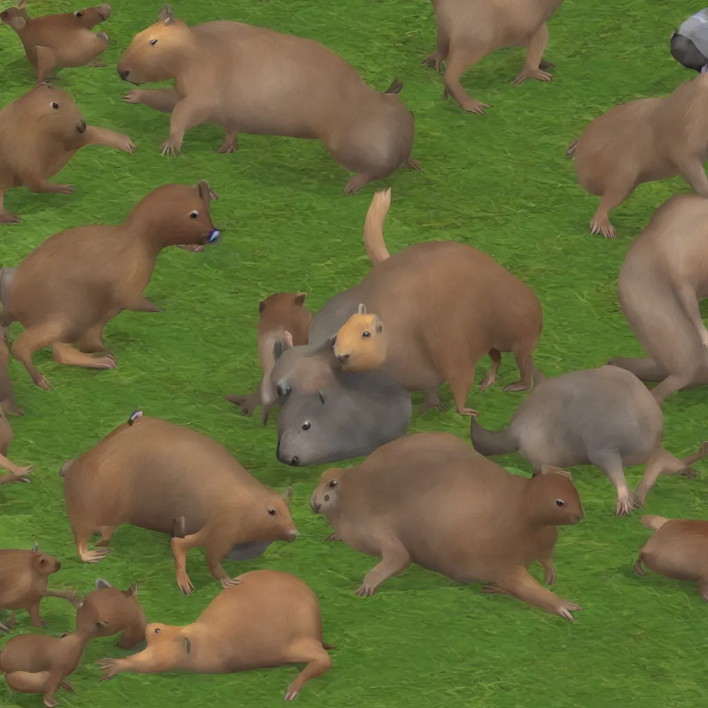 Prompt: A capybara in runescape