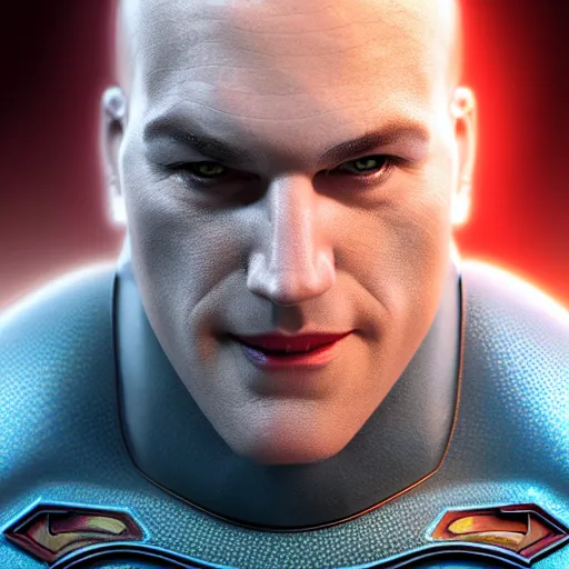 Image similar to Superman as Lex Luthor, digital portrait, artstation, cgsociety, 4k, high detail