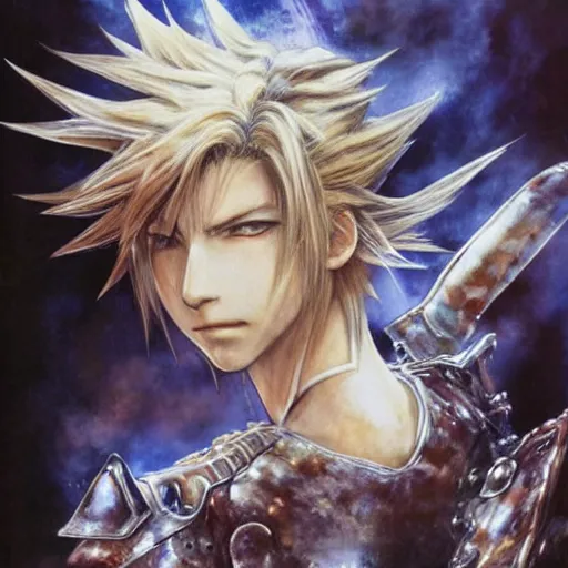 Image similar to final fantasy, painted by yoshitaka amano,