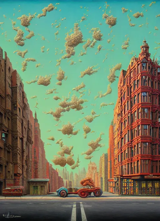 Prompt: hyper detailed 3d render like a Oil painting - going downtown by Jacek Yerka, Mariusz Lewandowski, Houdini algorithmic generative render, Abstract brush strokes, Masterpiece, Edward Hopper and James Gilleard, Zdzislaw Beksinski, Mark Ryden, Wolfgang Lettl, hints of Yayoi Kasuma, octane render, 8k